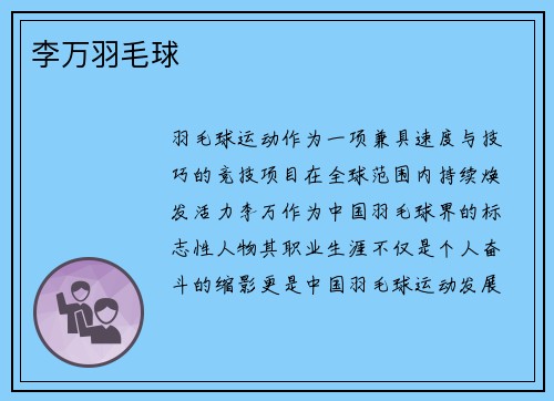 李万羽毛球