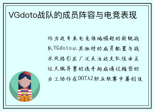 VGdoto战队的成员阵容与电竞表现